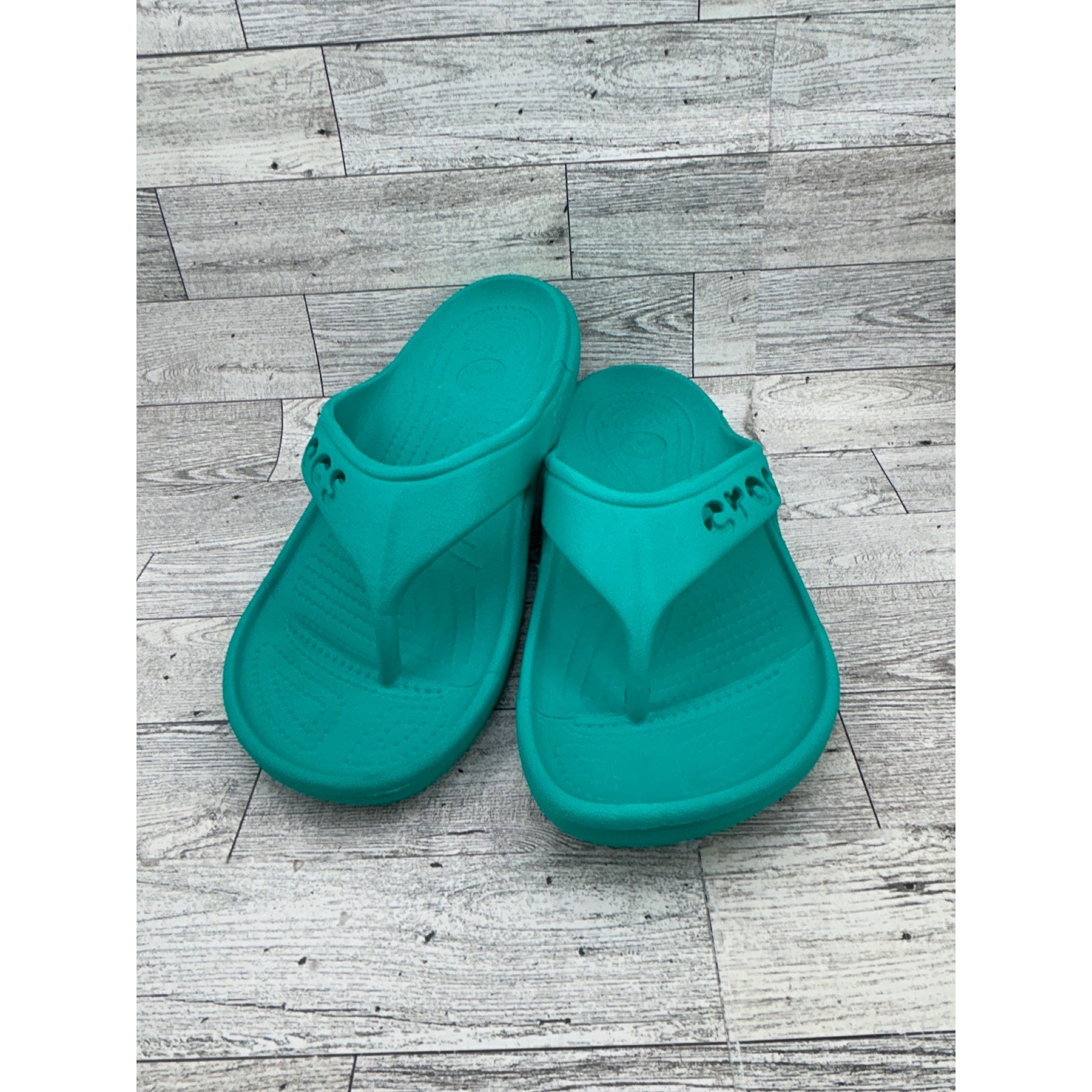 Crocs Athens Flip Flop Sandals Teal Green Mens 6 Womens 8 11999 Croslite Thong