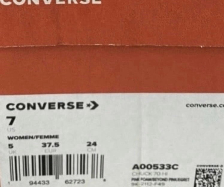 Converse Chuck 70 High Top Pastel Gradient Pink Foam Canvas Sneakers A00533C