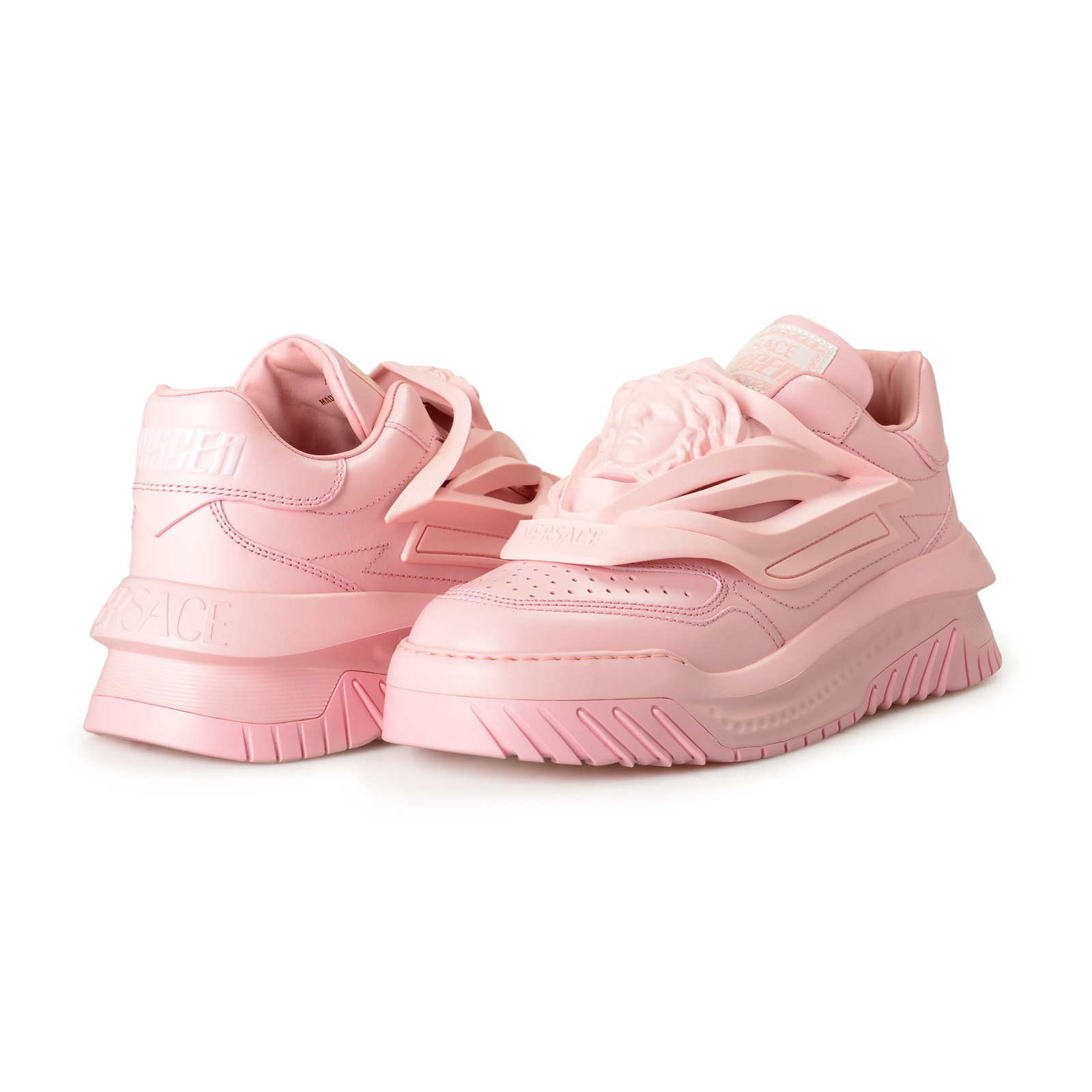 Versace Women’s «Odissea» Rose Pink 100% Leather Sneakers Shoes US 6 IT 36