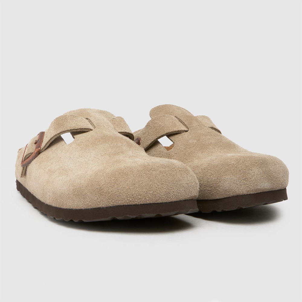 Birkenstock Boston Taupe Soft Footbed Suede Leather Clogs Women’s shoes