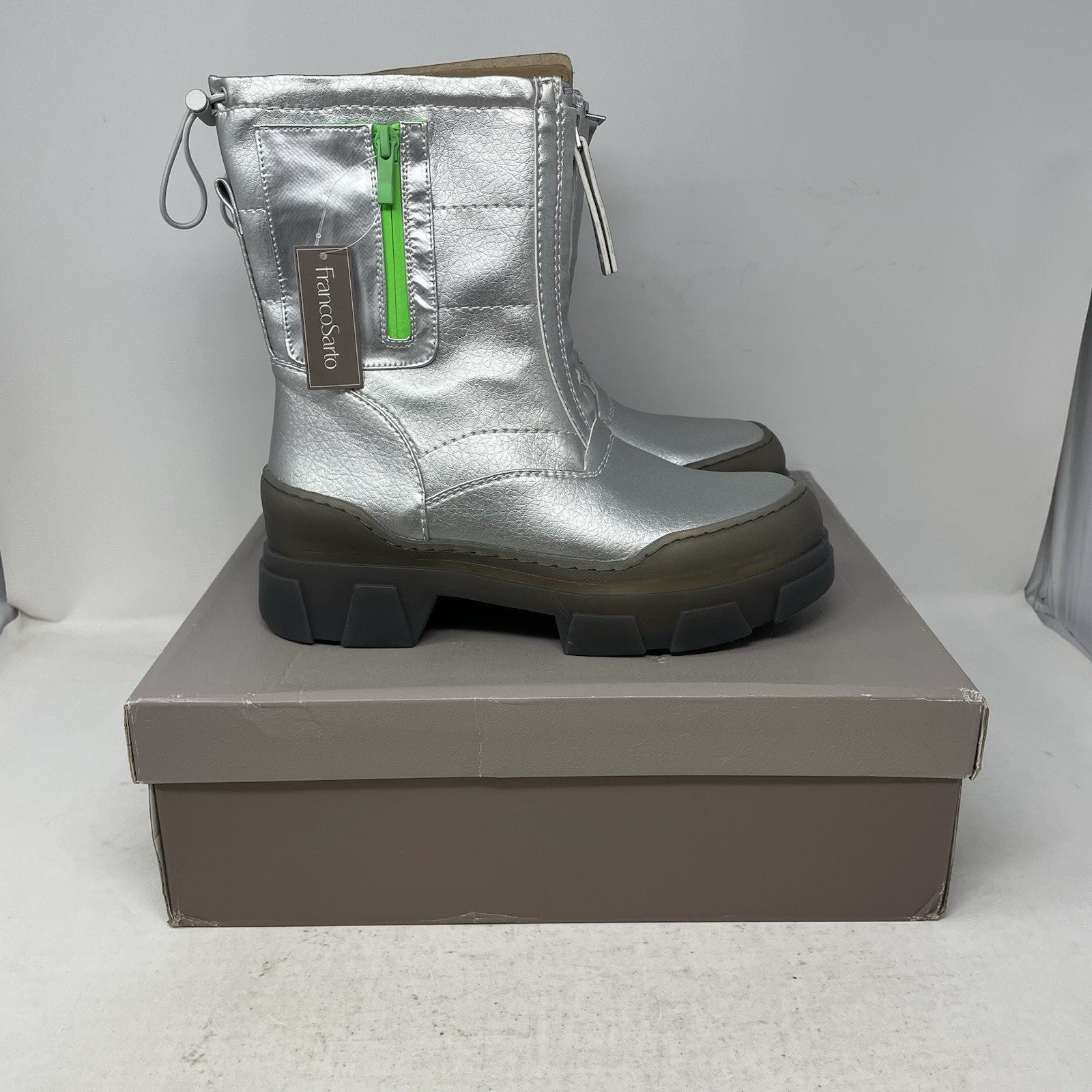 Franco Sarto Galaxy Winter Snow Boot Silver Water Resistant Women’s Size 9M