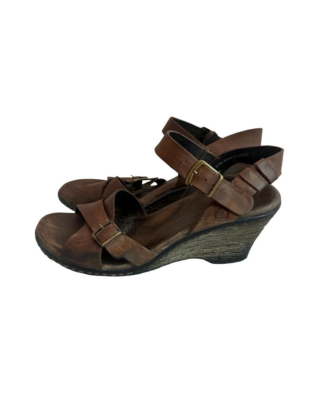 Børn Du Jour Brown Low Wedge Sandals Strappy Comfort Classic Size 8 Women’s