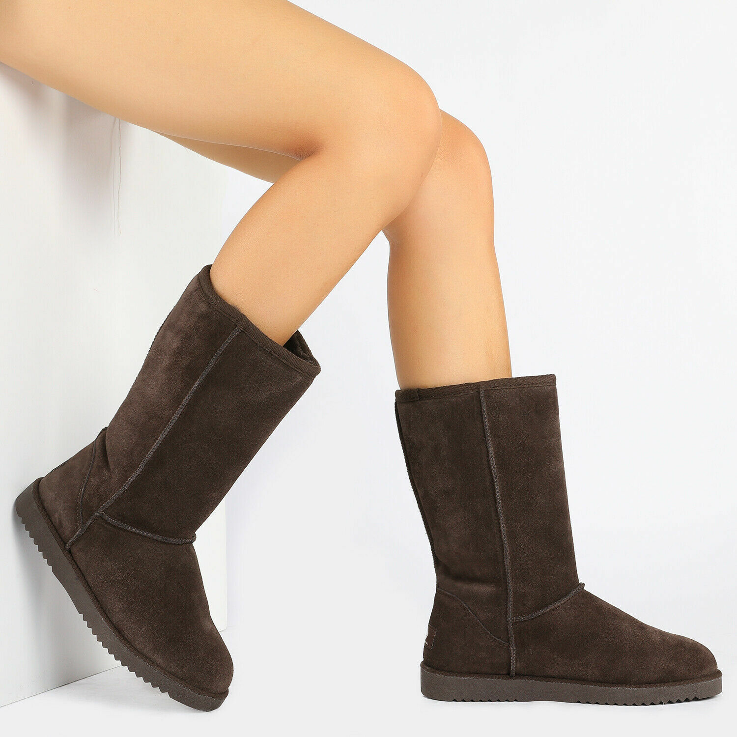 Snow Boots Women’s Faux Fur Suede Mid-Calf Boot Winter Warm Fashion 5-10 US Size