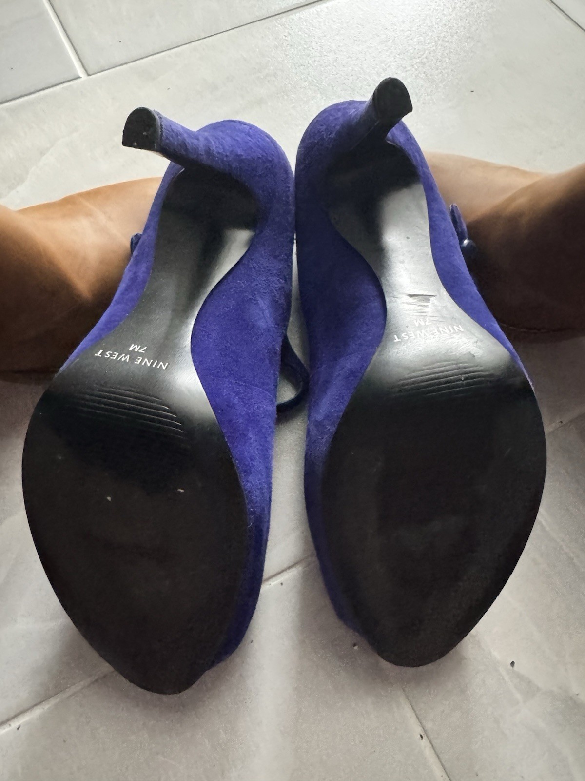 Nine West Women’s Heel Dark Blue Mary Jane Heels Size 7