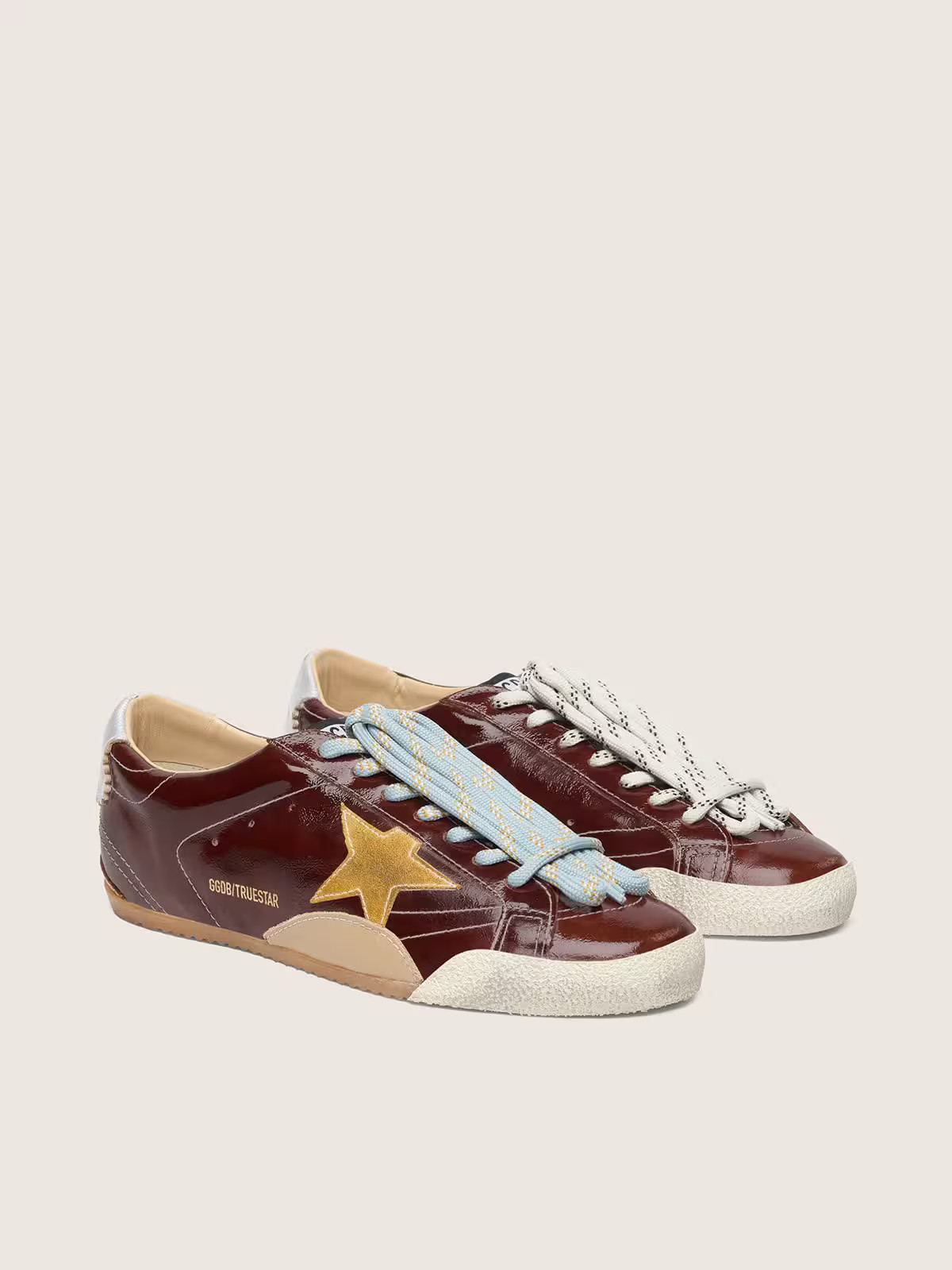 Golden Goose True Star Burgundy Patent Leather Gold Star Women Sneakers
