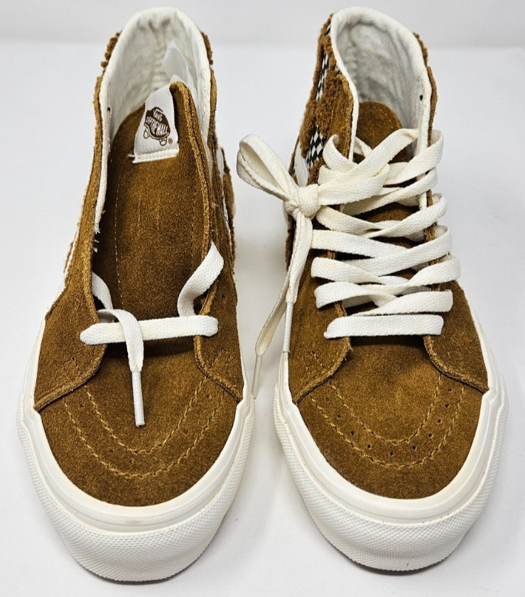 Vans Sk8 Hi Tapered Tufted Check Golden Brown Women’s 5 Men’s 3.5 New In Box