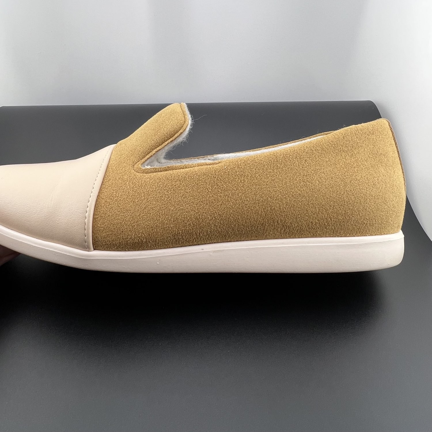 Dooeys Recycled Vegan Suede Leather House Loafers Tan / Cream
