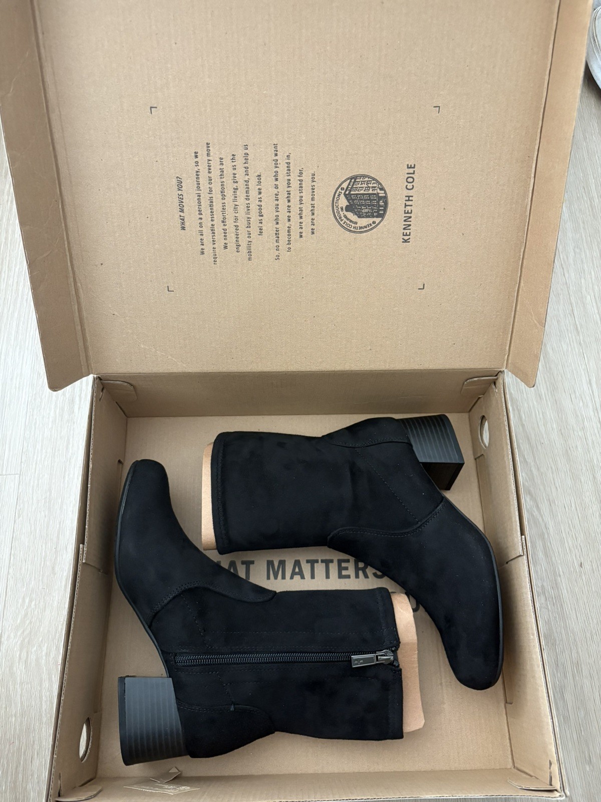 Kenneth Cole Reaction Women’s Road Stretch Block Heel Booties Black Size 5M