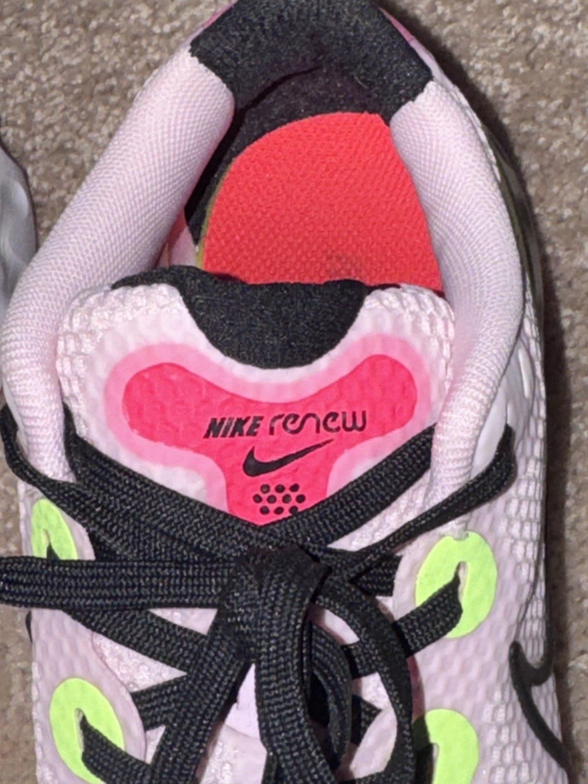 Nike Renew Run Size 5.5 “Light Pink Neon Green White Black” CW5637-600