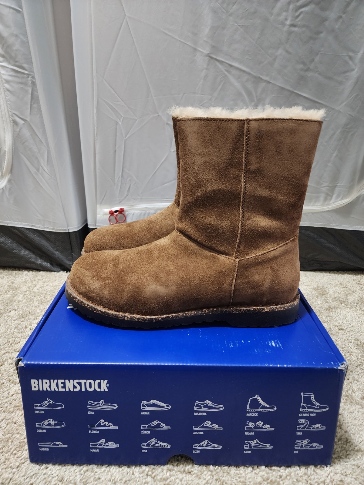 Birkenstock Uppsala Zip Shearling Boots Dark Tea US 10 EUR 41 Regular Wide NEW