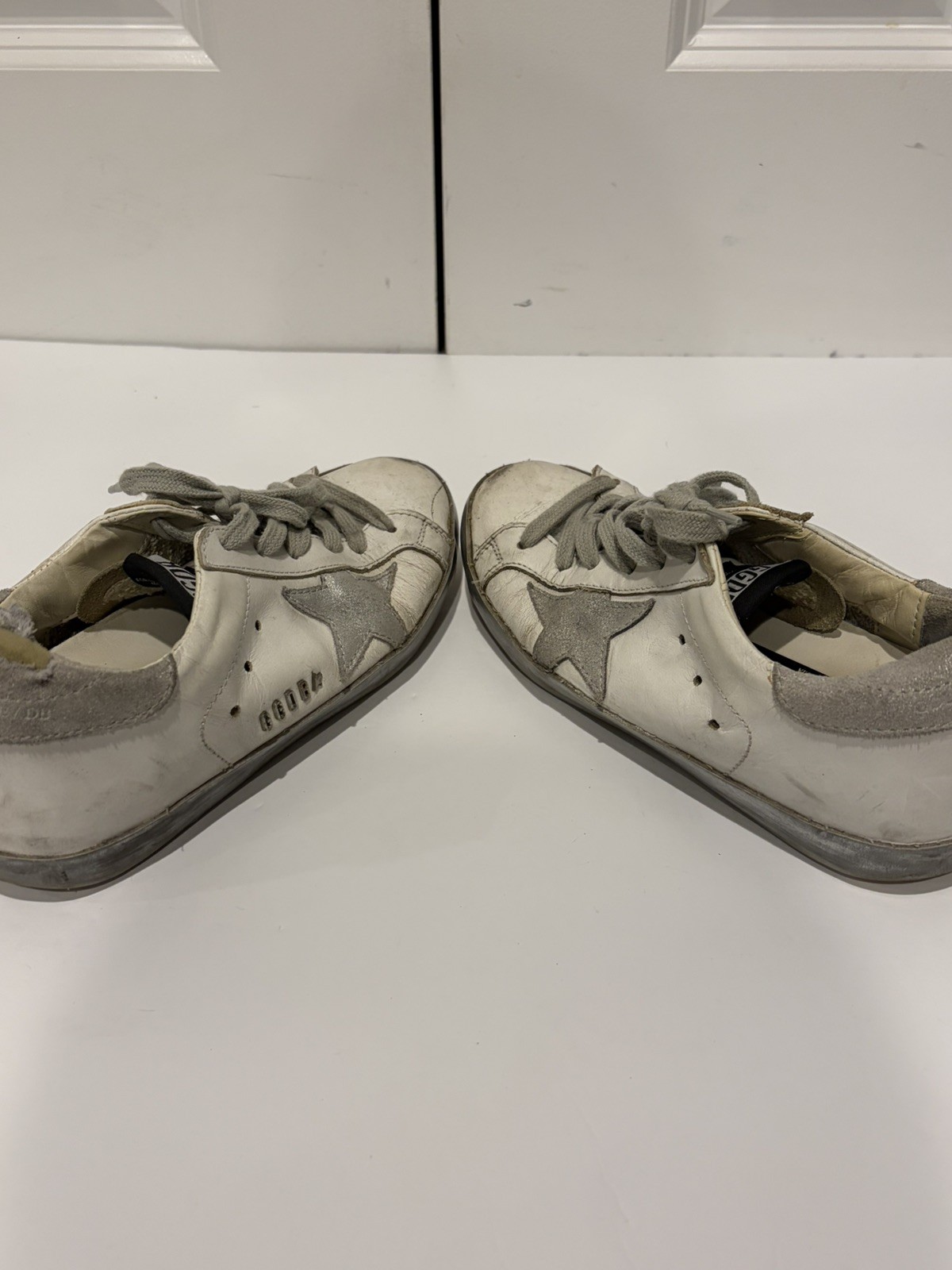 GOLDEN GOOSE SUPERSTAR LEATHER SNEAKER WHITE & BEIGE SIZE 35 EUR