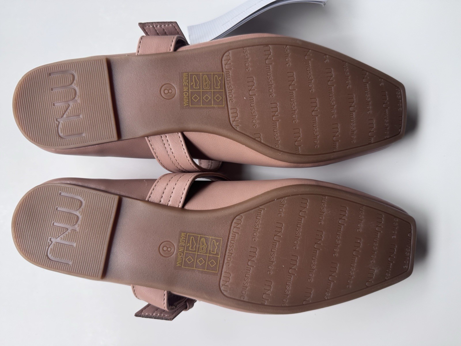 Womens Mary Jane Flats Size 8 Nude Buckle Comfort Work Casual Shoes NEW MUSSHOE