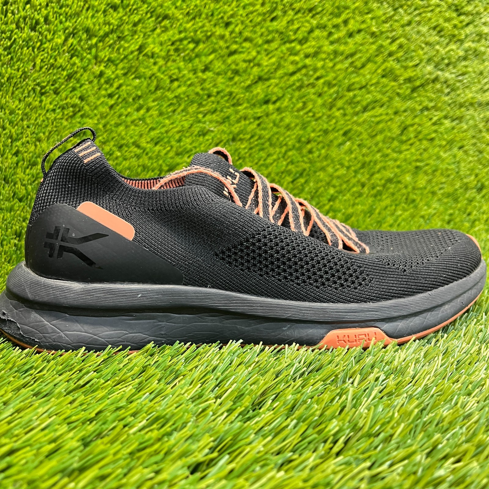 Kuru Flux Womens Size 8.5 Black Orange Athletic Running Walking Shoes Sneakers