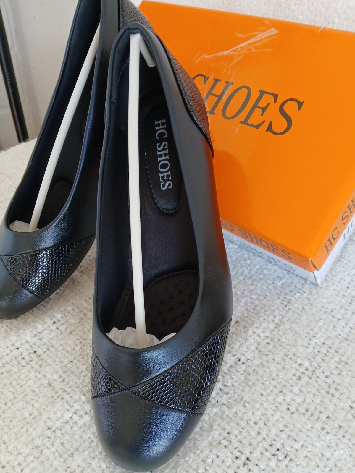 Women’s Orthopedic Low Heel Slip On Dress Shoes Arch Support Comfort Black Sz 7