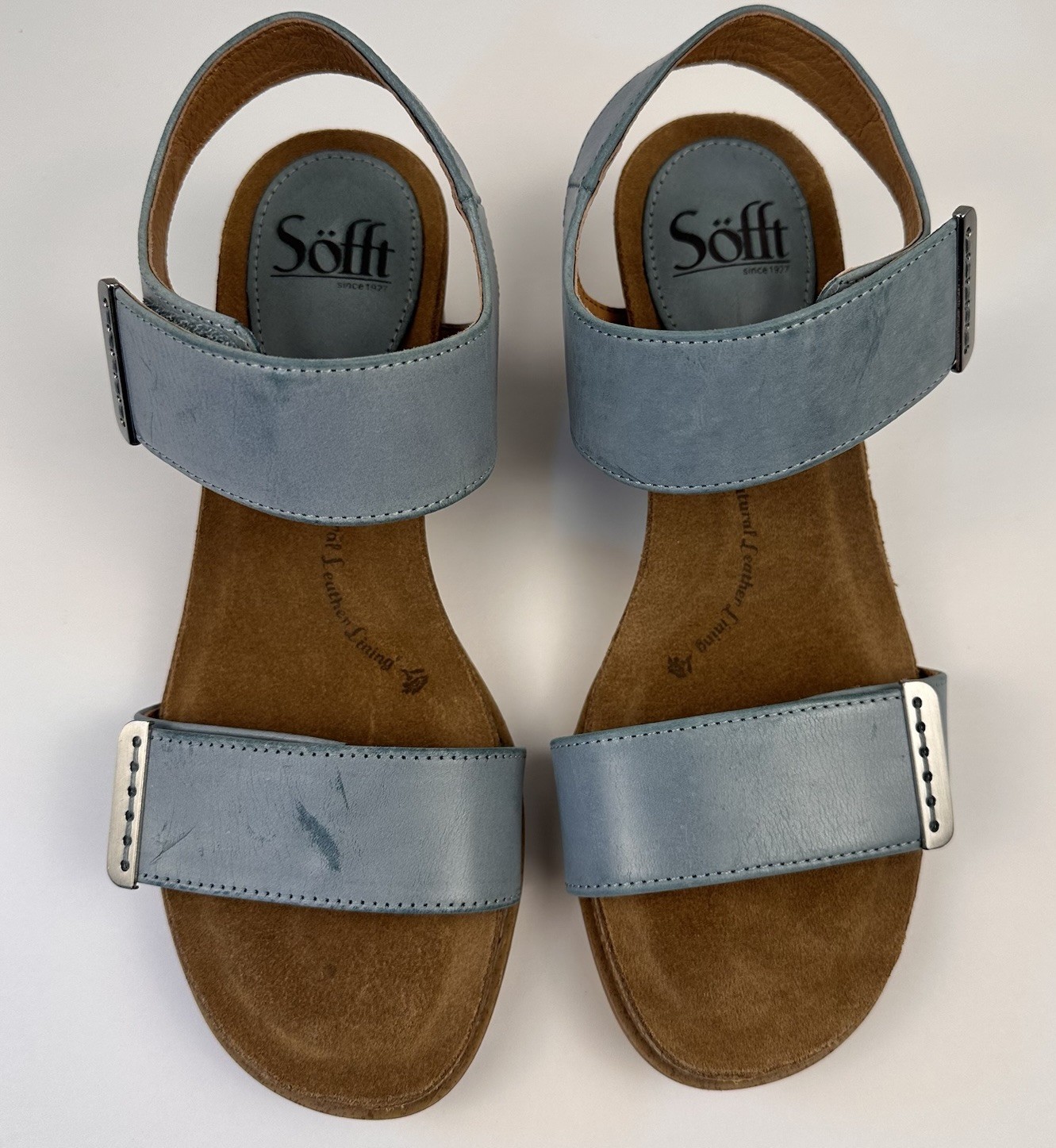 Sofft Verdi II Leather Sandal in Marine Teal Size 7M NWT *Scratches*