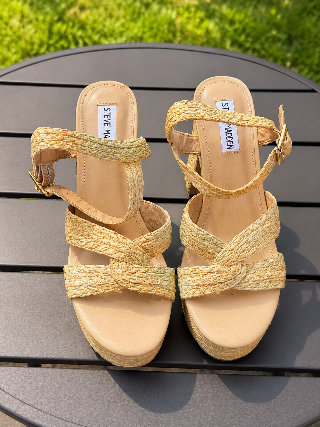 Steve Madden Raffia Platform Block Heels | Women’s Size 8.5