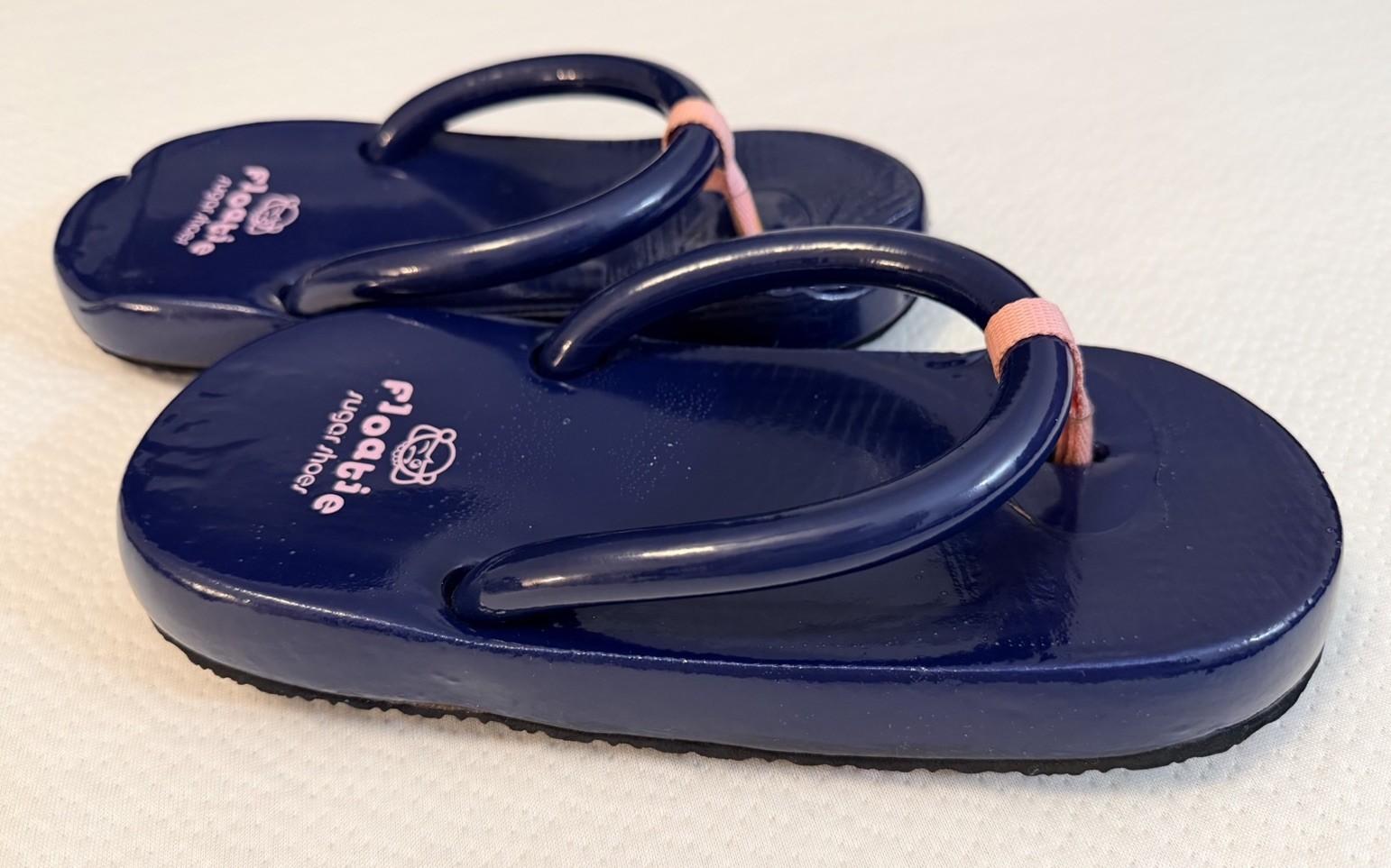 VTG Floatie Sugar Shoes Blue Pink 9 3/4” Long Floating Flip Flops 90s Y2K READ