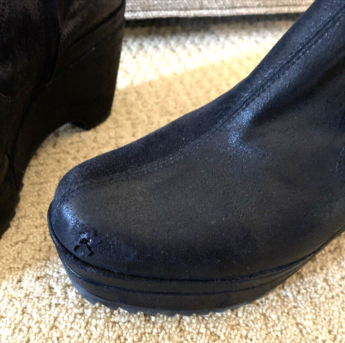PEDRO GARCIA Urbana Stretch Sock Leather Platform Wedge Bootie 9.5 Ankle Boot