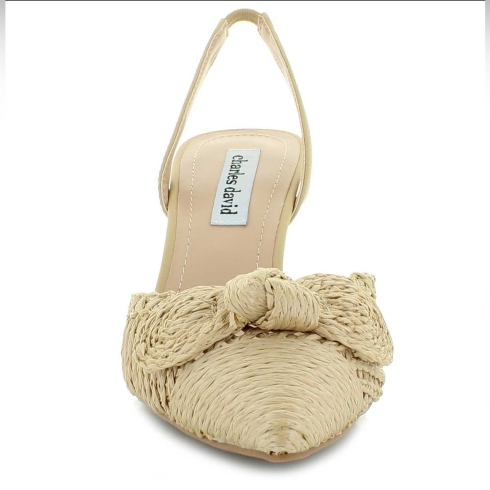 Charles David Allyson Raffia Slingback Pump Heel Shoes Size 8.5 NEW