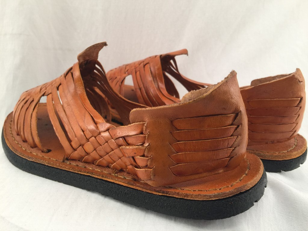 new WOMENS orange LEATHER MEXICAN SANDAL HUARACHE LADIES w/tire sole *ALL SIZES