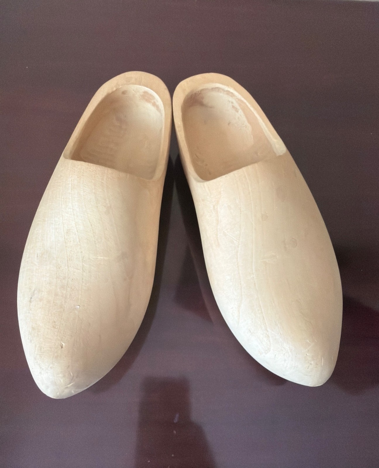 Vintage Hand Carved Dutch Wooden Clogs Sabots Folk Art Rustic Farmhouse 12″