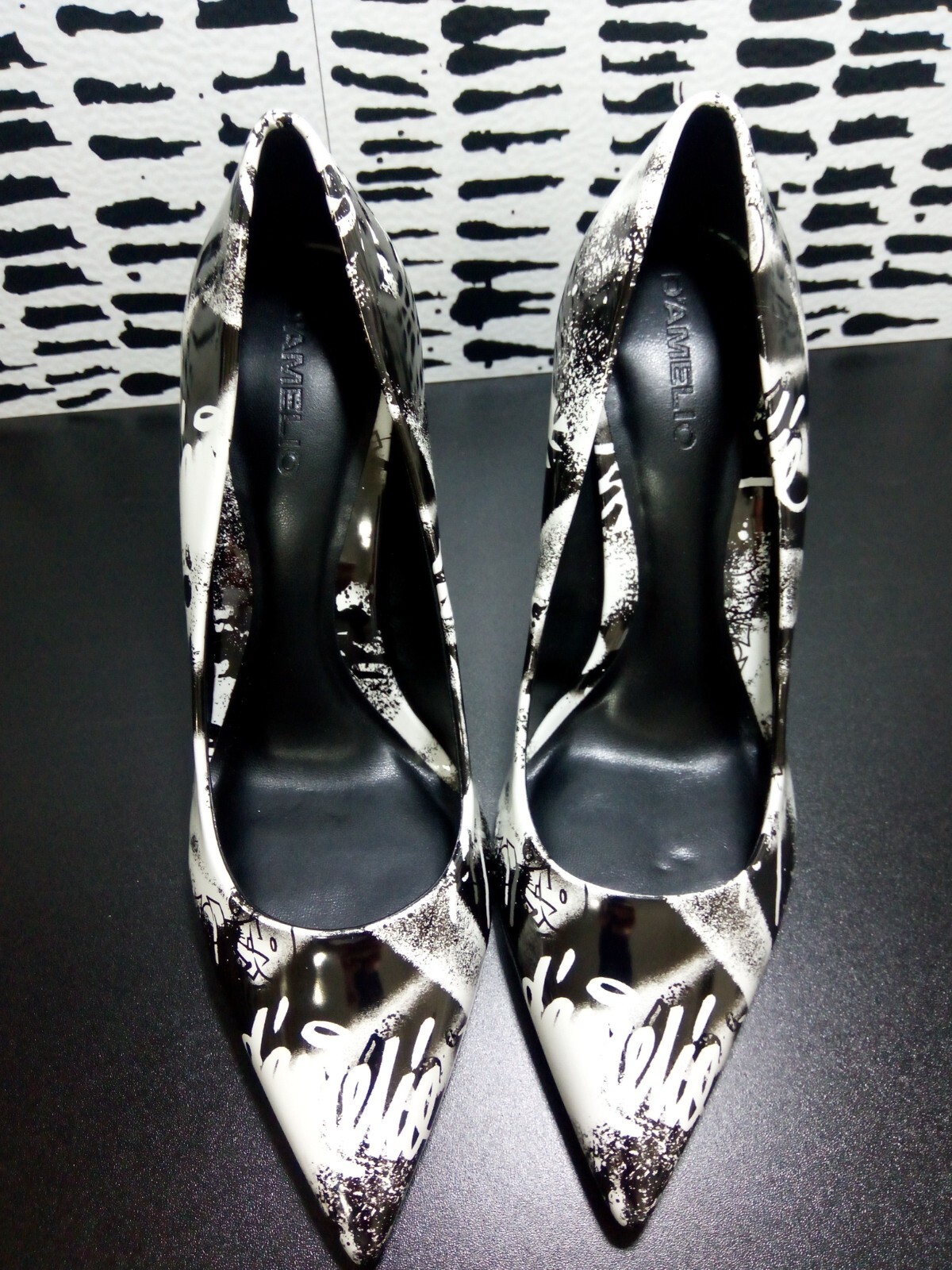 D’Amelio Footwear Karyenaa Graffiti Print Patent Pumps Size 9M