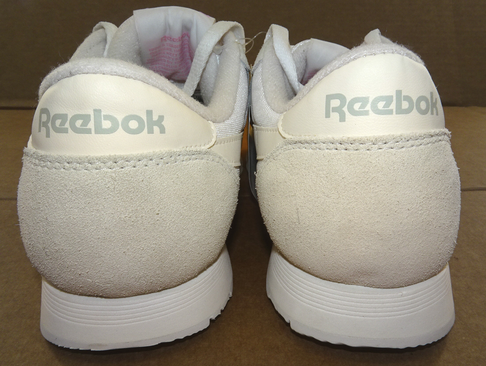 Reebok Women’s Classic Nylon Suede 1-6394 Wht/Lt Grey New