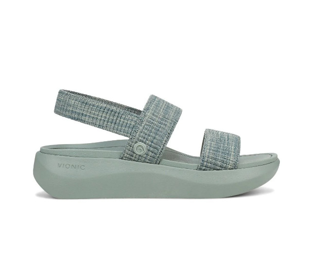 VIONIC Women’s Beach Sky Platform Slingback Sandal – Iceberg Green, Medium (NEW)