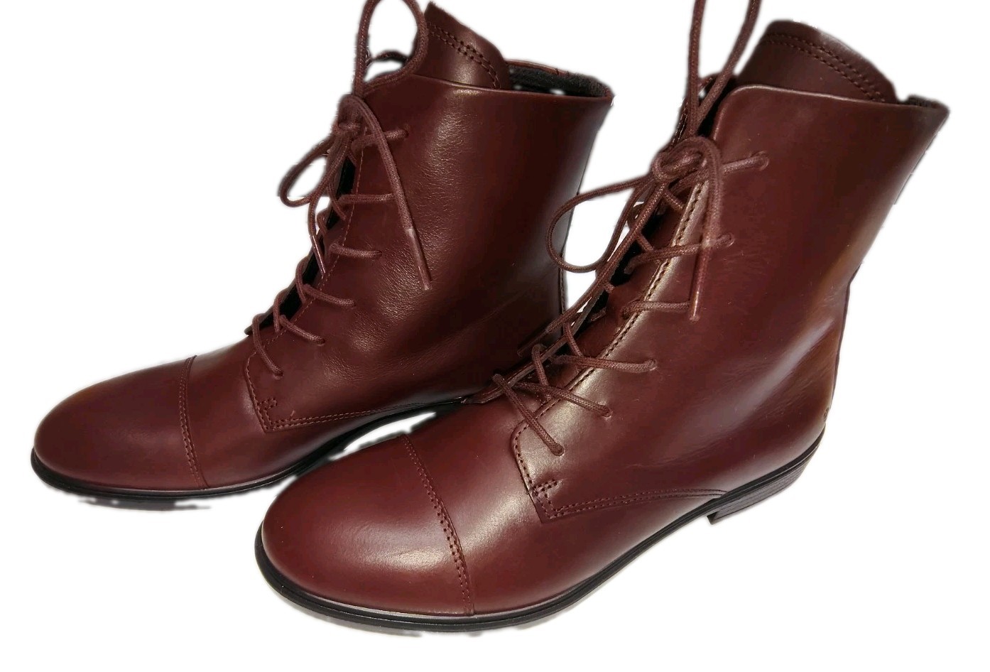 ECCO Touch 15 Lace Up Leather Ankle Booties Oxford Boots US Women 8-8.5 EU39 NEW