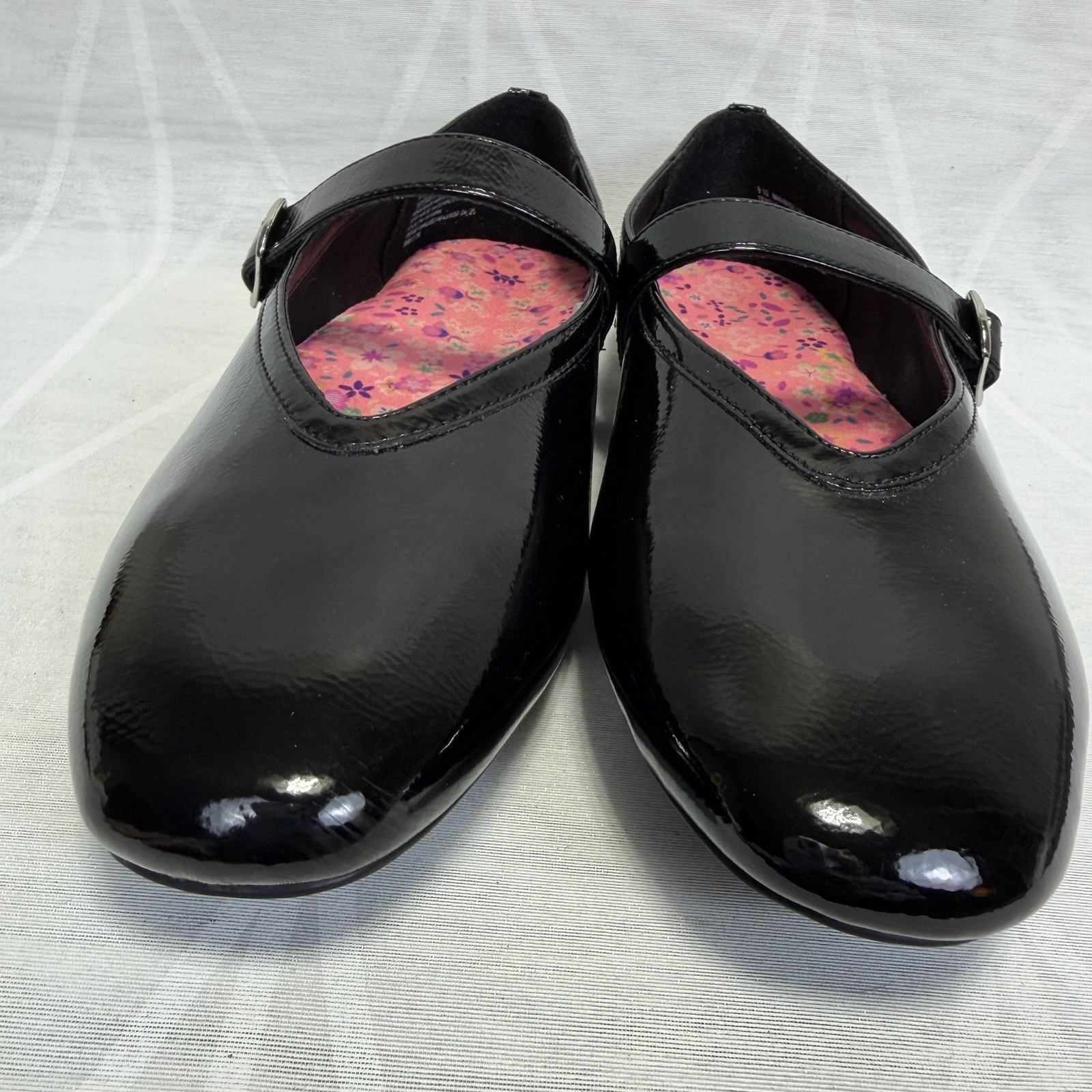 Mary Jane Flats Black Patent Leather Ballet Buckle NWOB