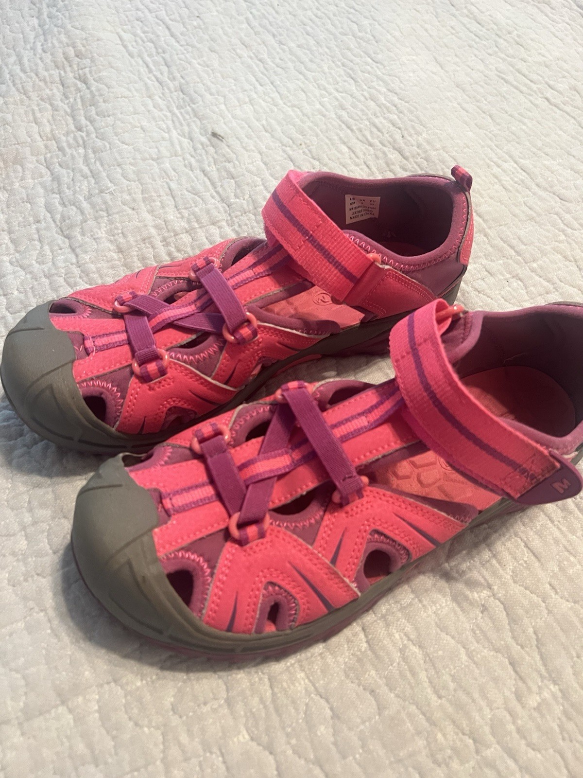 Merrell Women’s Hydro H2O Hiker Pink Sandals Shoes Hook & Loop Size 6M