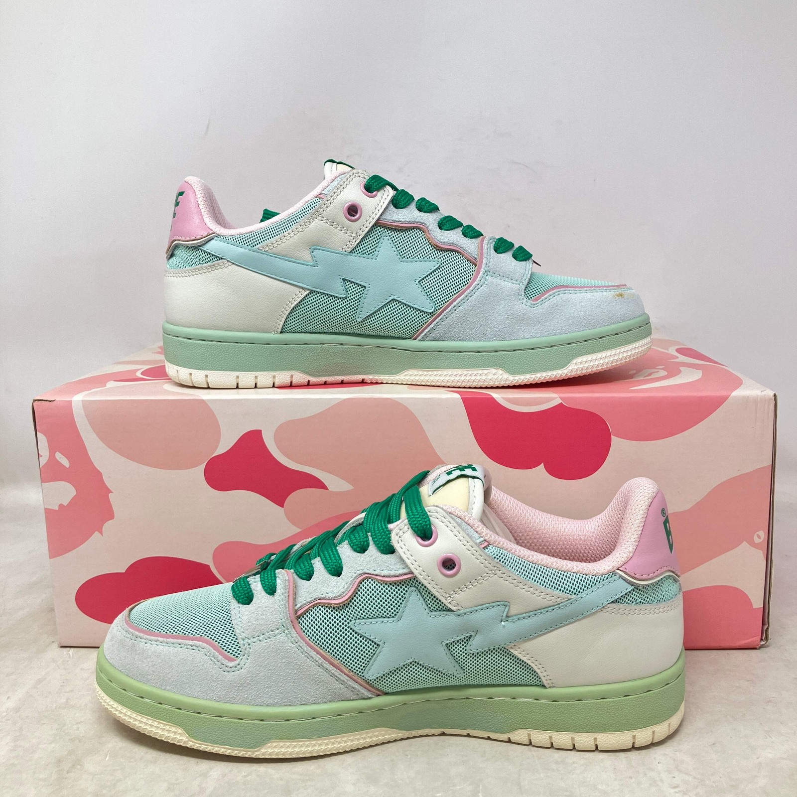 A Bathing Ape Bape SK8 Sta BAPY Minty Green (Women’s) Brand New BPYSNSN0059CH-GR