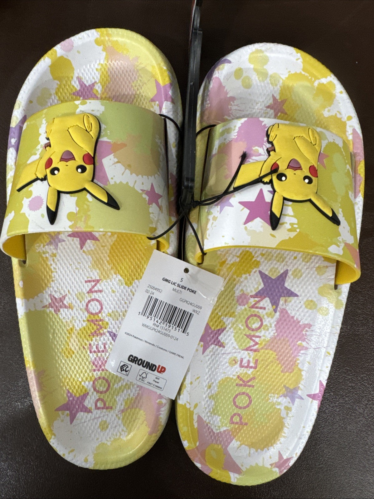 Pokemon Pikachu Slide Sandals Women’s Size 5 New With Tags