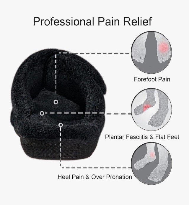 Women Plantar Fasciitis Fuzzy House Orthopedic Adjustable Slippers Arch Suppor 8