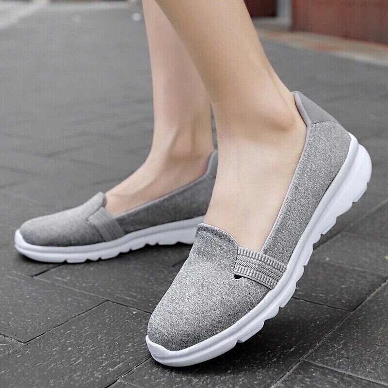 Women Fashion Loafers Shoes Comfortable Sock Slip-on Ballerina Wedge Shoes size