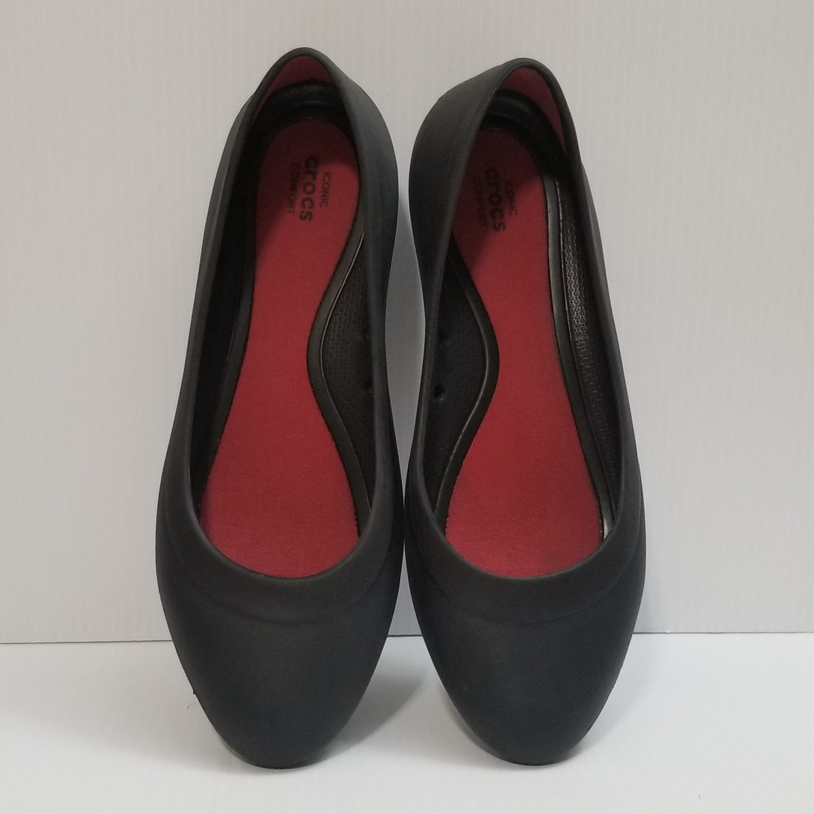 Crocs Shoes Women’s 8 Lina Slip-On Ballet Flats Black Standard Fit 203404