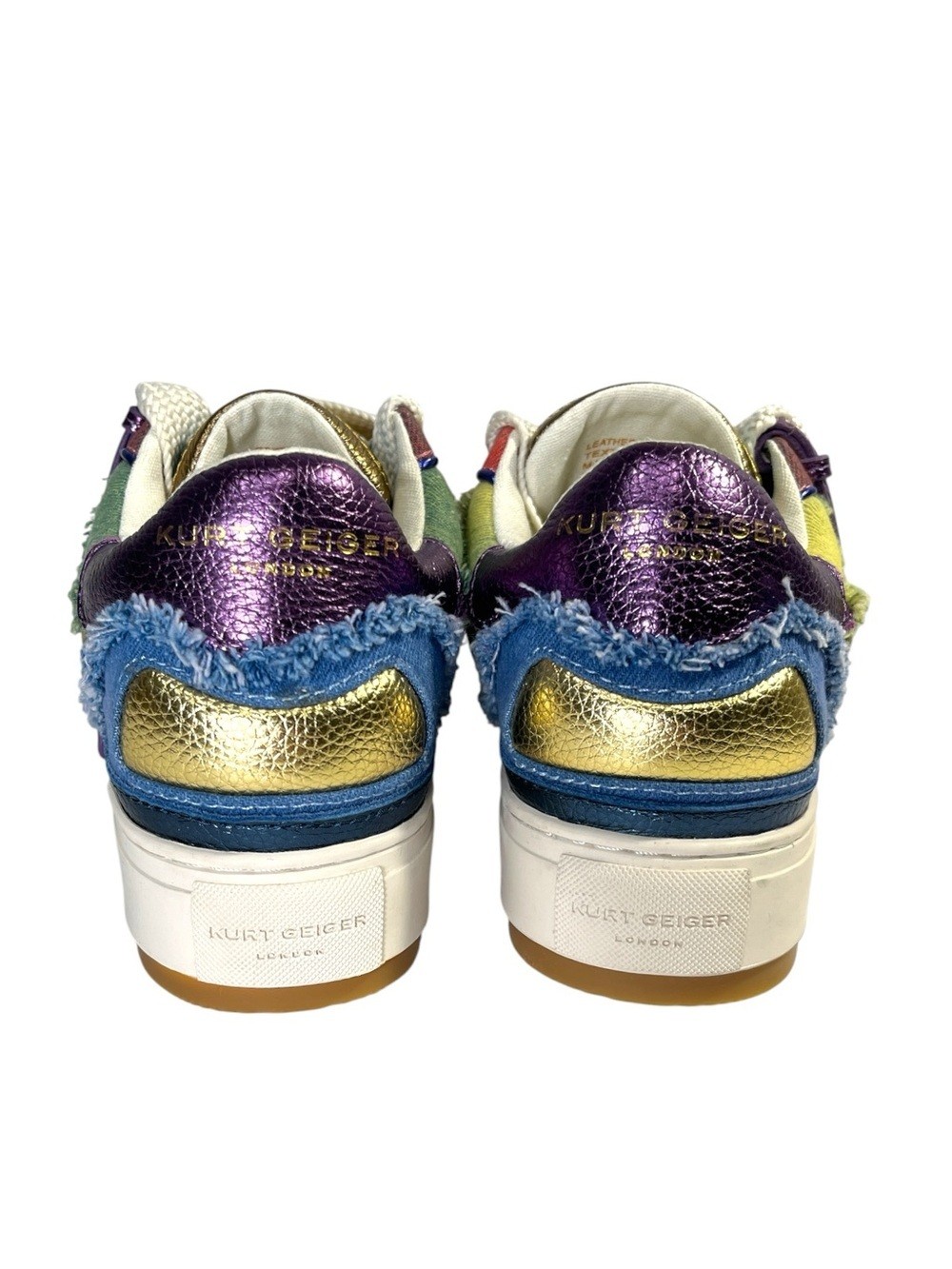 KURT GEIGER London Southbank Tag Denim Sneaker size 8 Multicolor