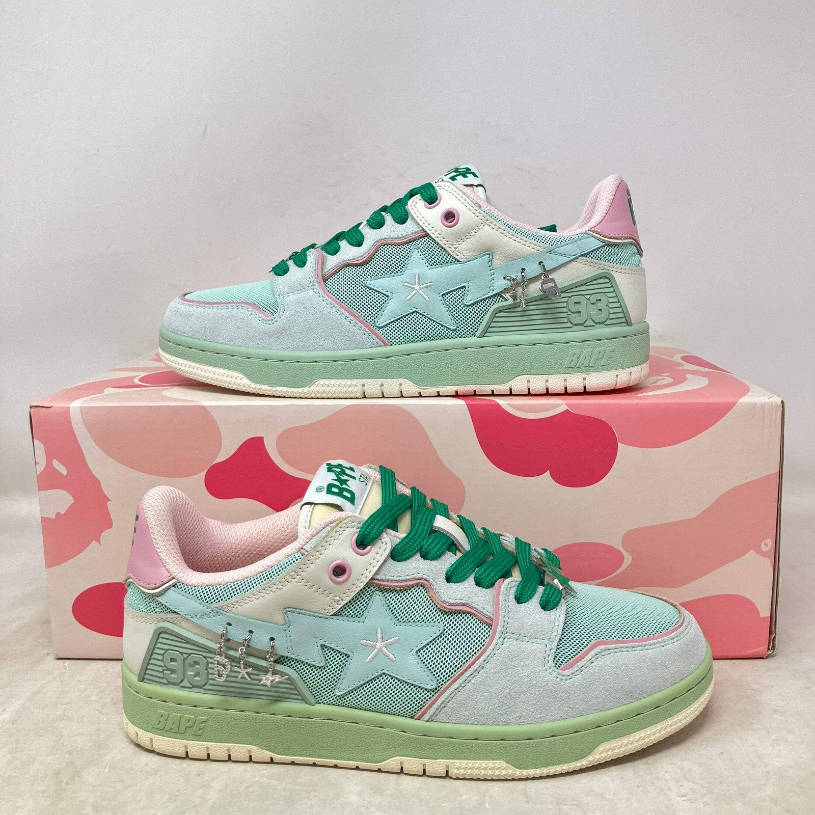 A Bathing Ape Bape SK8 Sta BAPY Minty Green (Women’s) Brand New BPYSNSN0059CH-GR