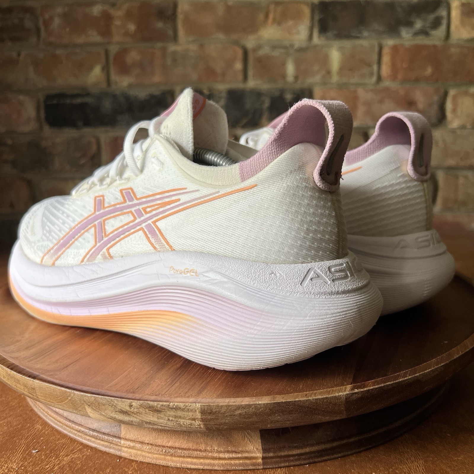 ASICS Gel-Nimbus 27 Max Cushion White Lavender Womens 9.5 Running Shoes Sneakers