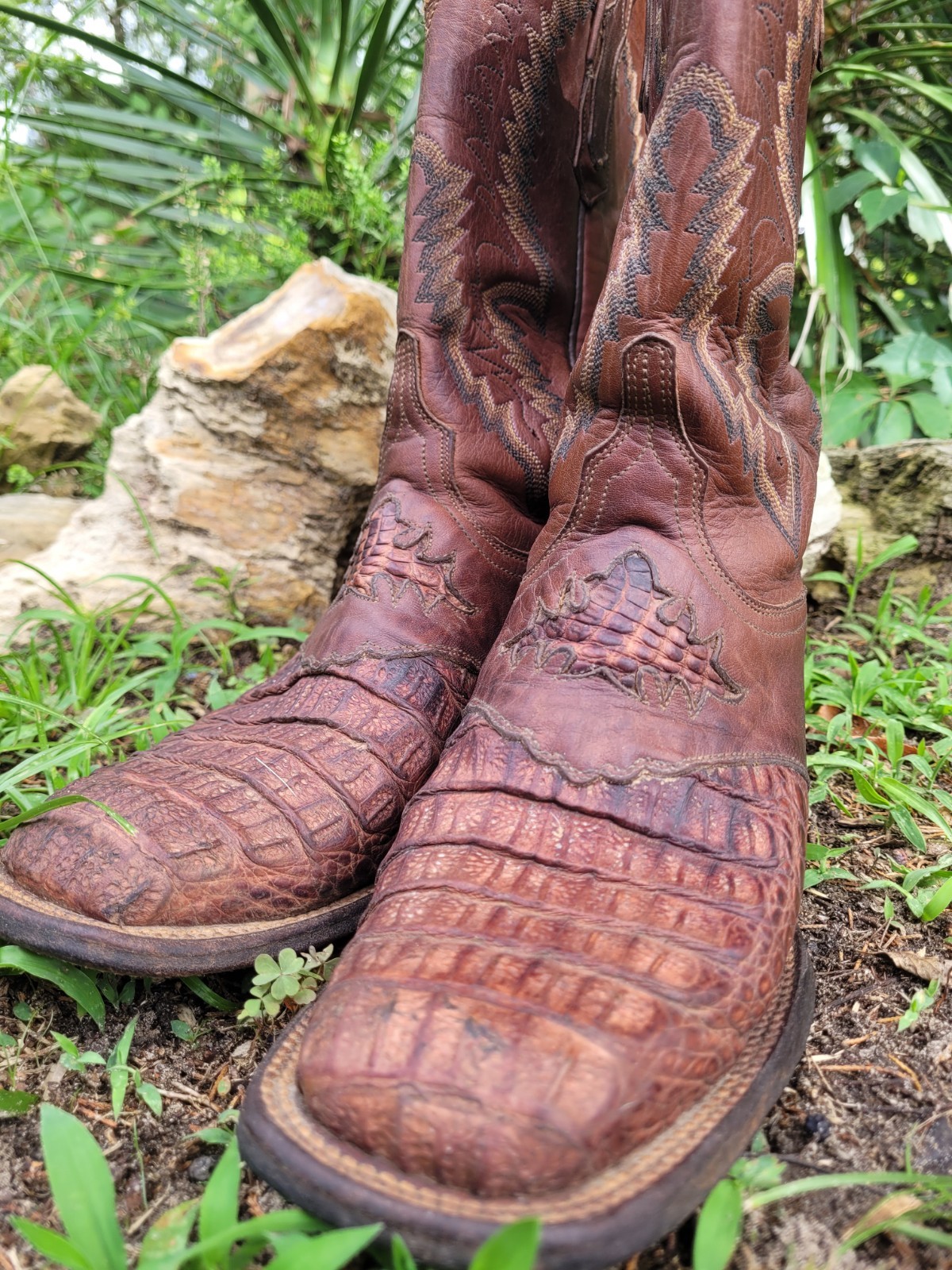 Lucchese Classics Caiman Boots 7.5 B Women’s Square Toe Handmade USA