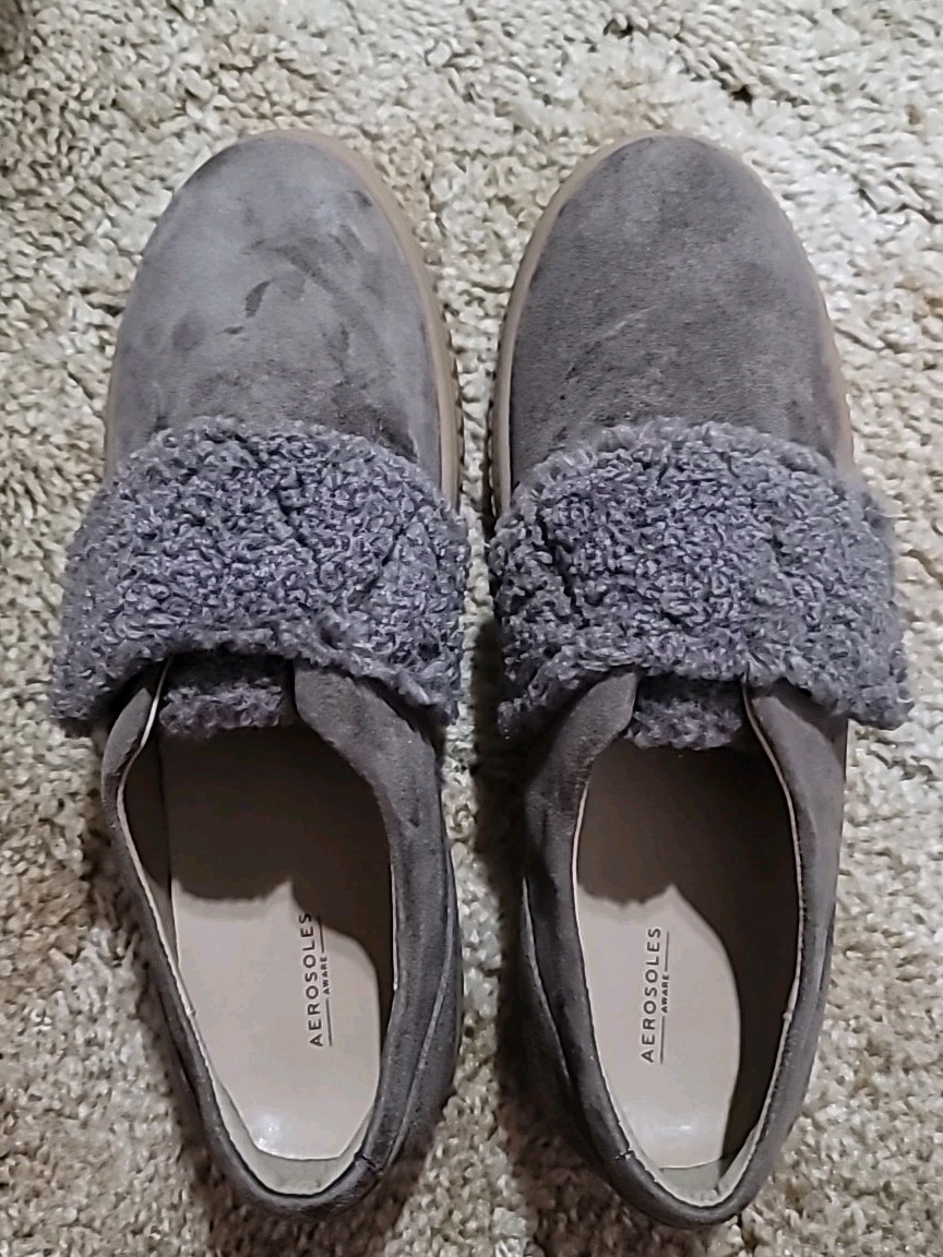 Aerosoles Aware Ebbie Womens Sz 10 Brown Faux Suede House Shoes