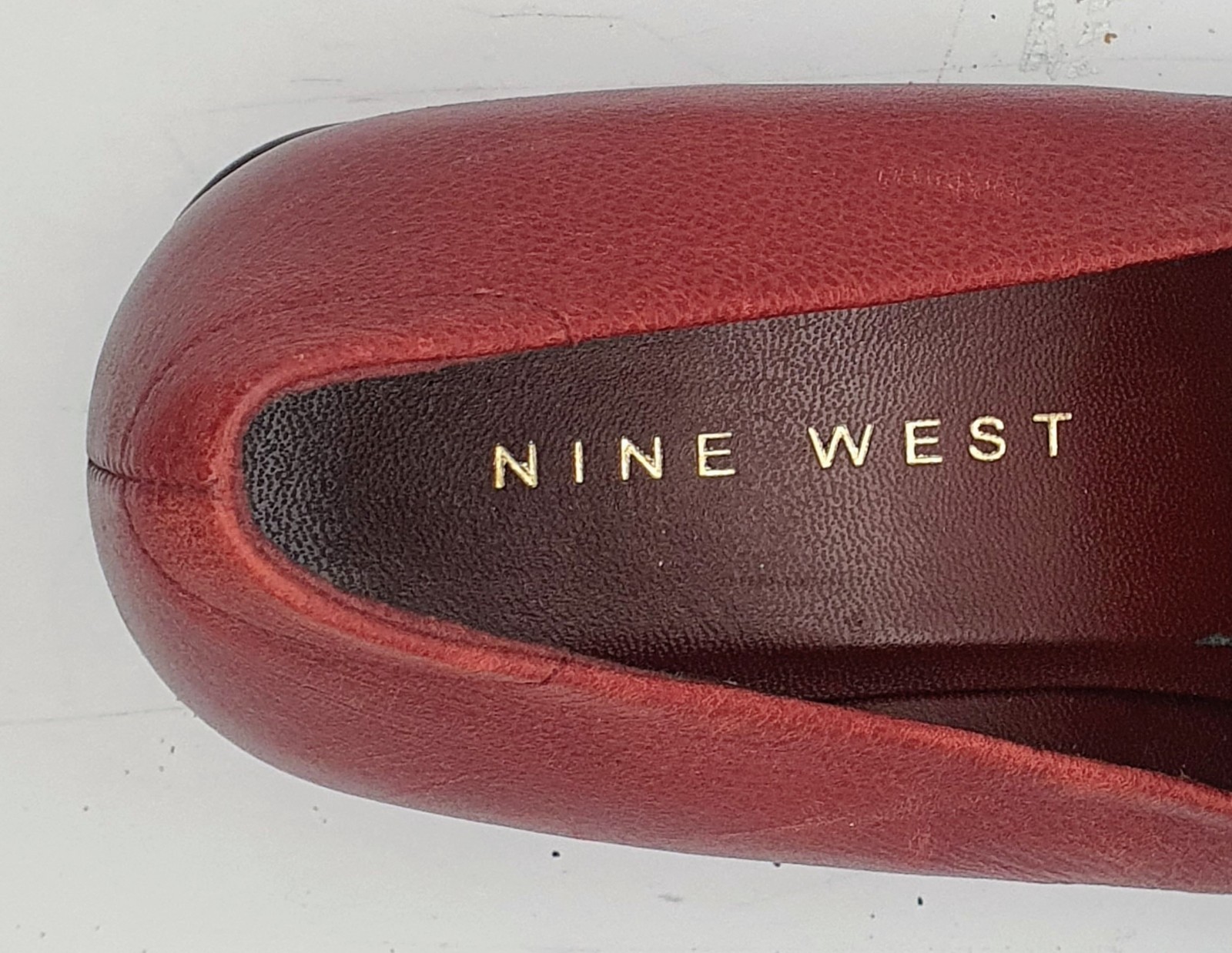 Nine West Penny Loafers Womens 8M Red Leather Block Heel Square Toe Classic VTG