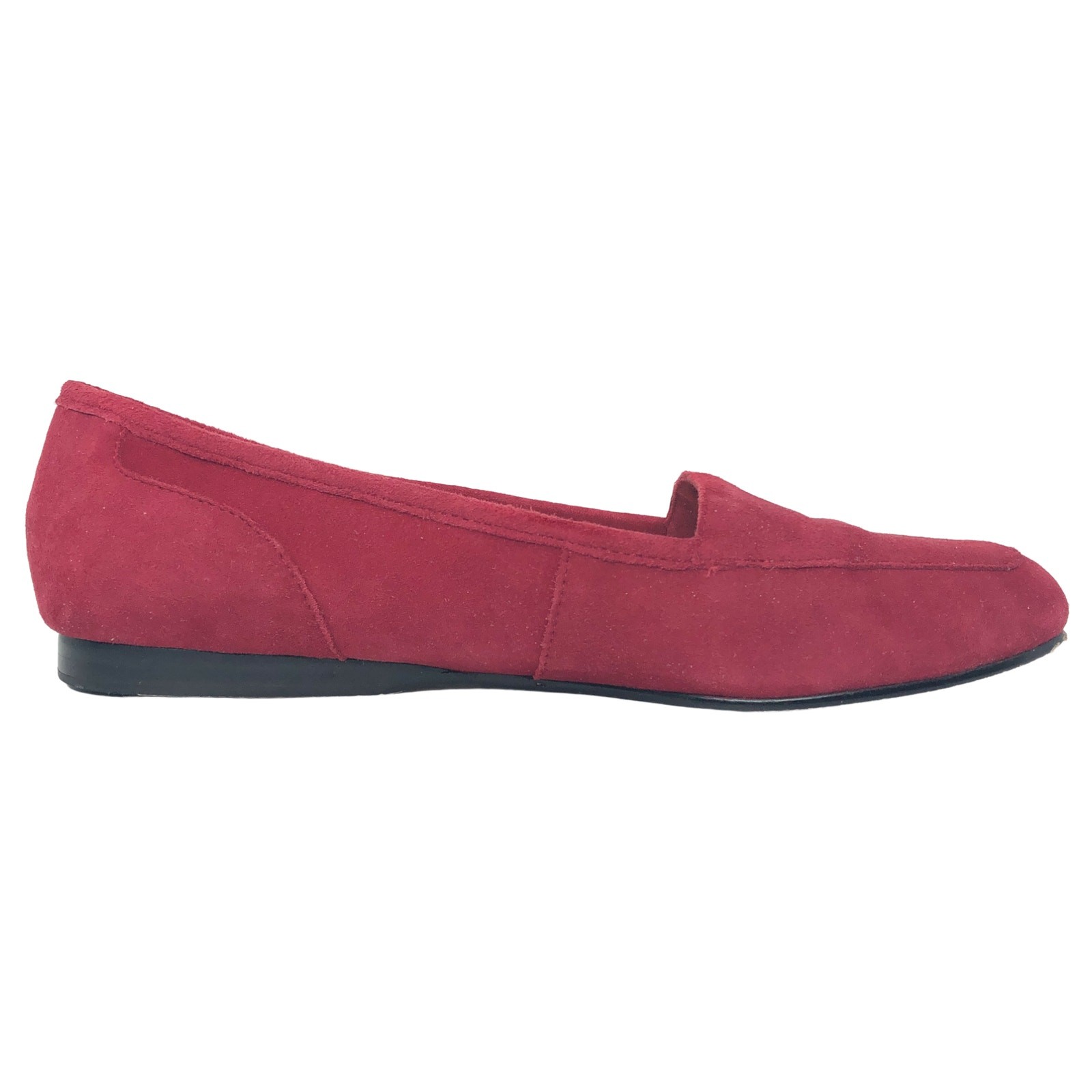 Enzo Angiolini Womens Red Suede Slip On Square Toe Loafers Flat Shoes Size 7.5 M