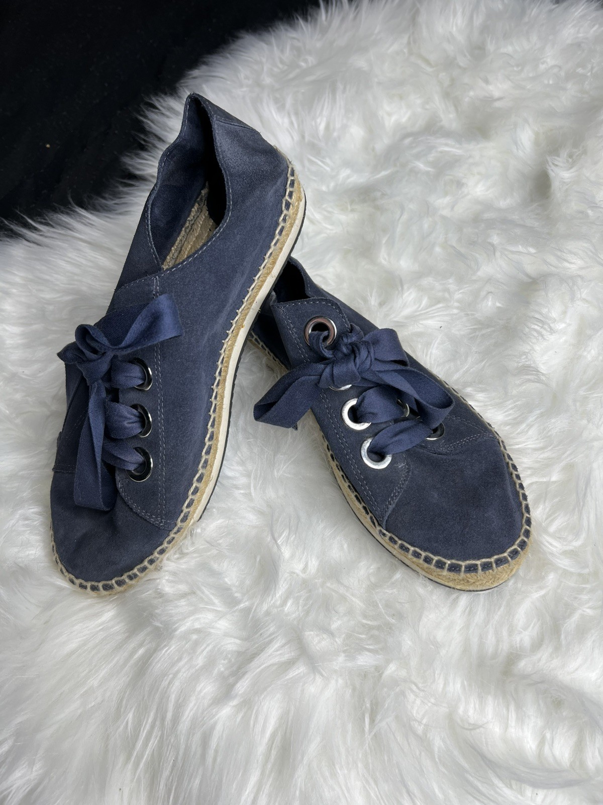 Women’s Bimba Y Lola Blue Suede Lace-Up Espadrille Sneakers Size 39 or US 9
