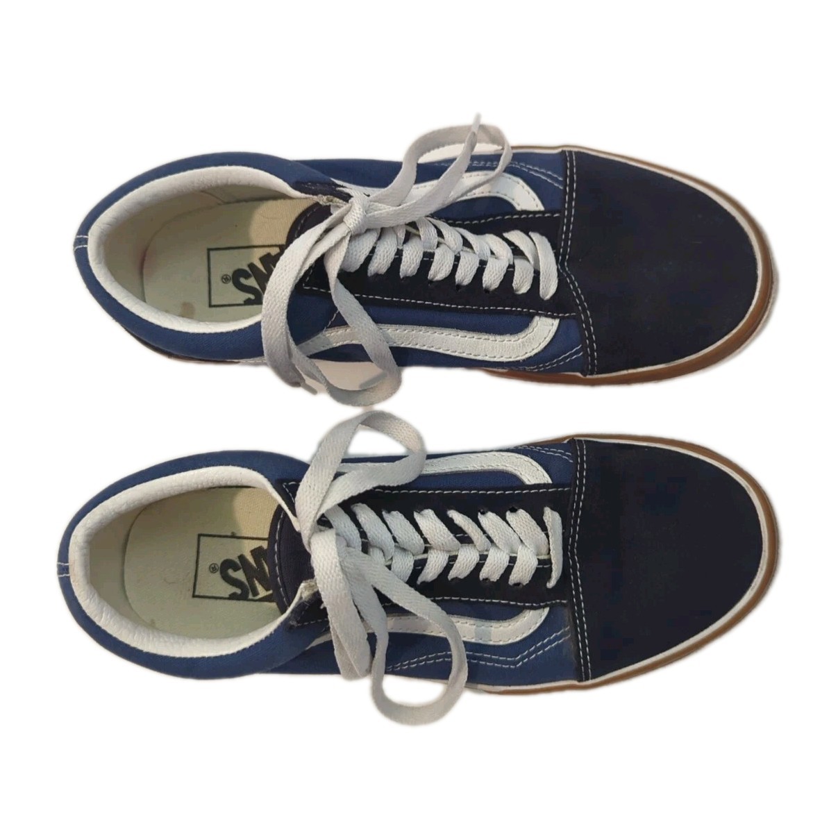 Vans Blue Old Skool Stacked Cobblestone Platform Sneakers Size Women 8.5 Men 7