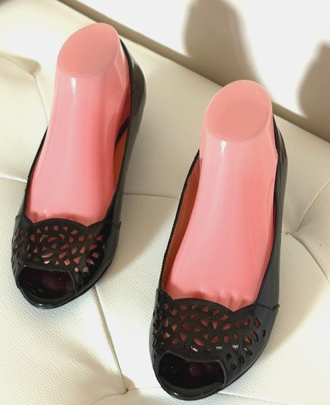 JG Evaluna Black Leather Top Shoes Open Toe Size 7.5