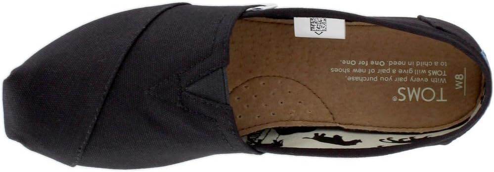 Toms Womens Alpargata Canvas Slip-On Black