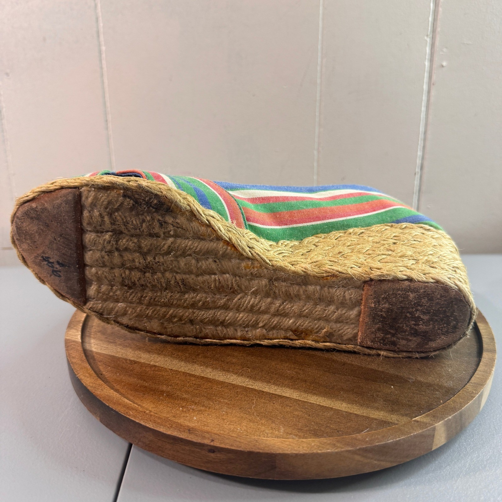 Lauren Ralph Lauren Cecilia Wedge Espadrille Womens 8.5B Multi Striped Good Jute