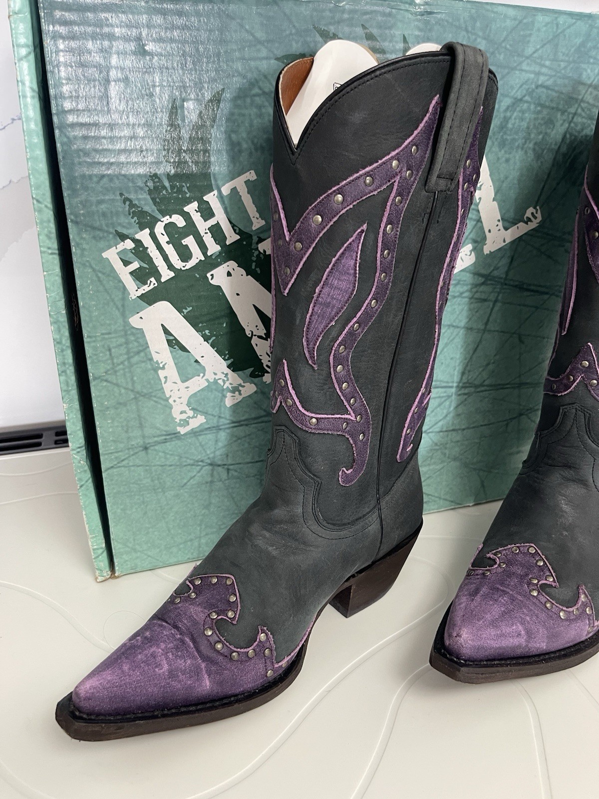 WOMENS EIGHT SECOND ANGEL WB-2016 A MARIPOSA-AGED BLACK AND PURPLE Size US 6