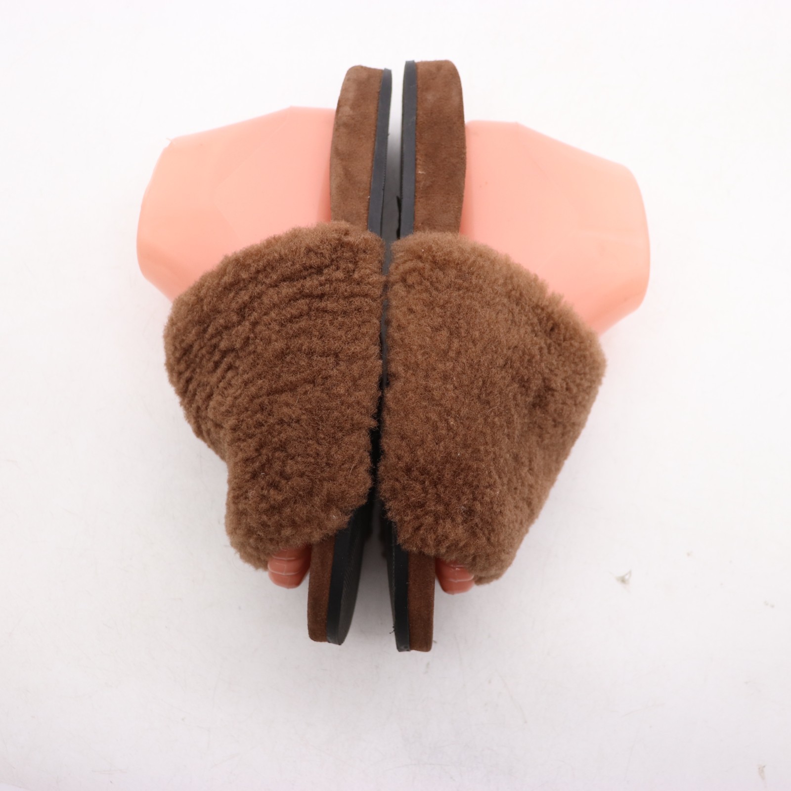 Jenni Kayne Shearling Mules Brown Flats Sandals Women’s Size EU 38 Slip On